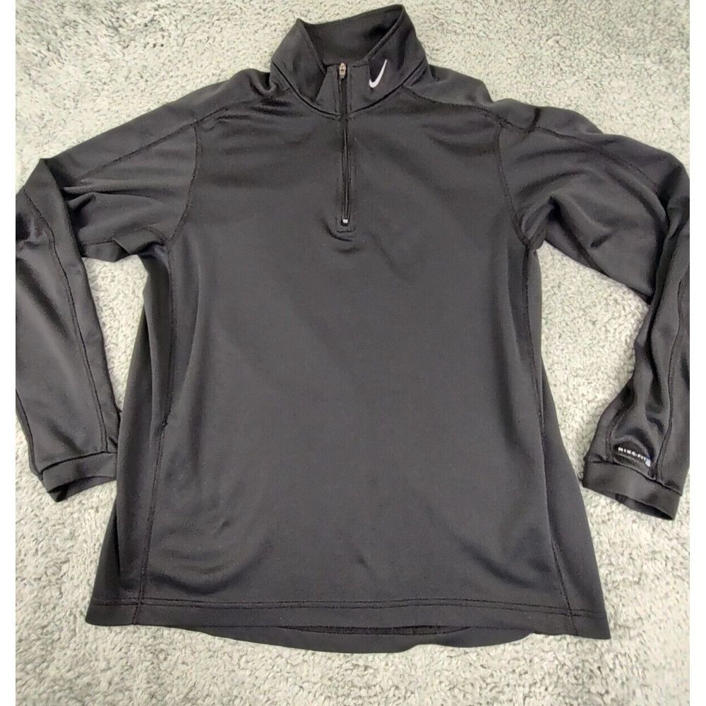 Nike FIT Golf‎ Pullover Men's L Quarter Zip Black White Tag Made in USA *Read